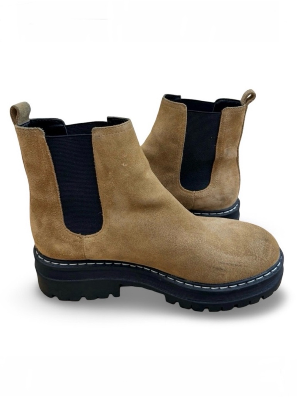 Marc Fisher Padmia Suede Leather Platform Chelsea Lug Sole Ankle Boots Sz 8.5 - Picture 3 of 7